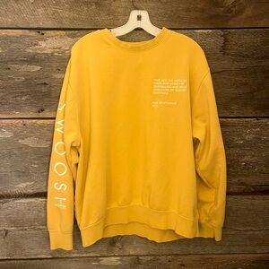 Nike Swoosh Crewneck Yellow Sweatshirt Sweater Pullover